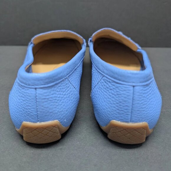Talbots Women’s Everson Tassel Moccasins Blue Leather Slip On Shoe Size 8.5M EUC - Picture 4 of 6